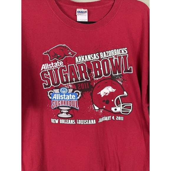 Arkansas Razorbacks 2011 Sugar Bowl Football Shirt Mens XL Arkansas Vs Louisiana - Picture 2 of 5